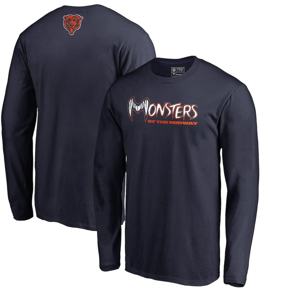 Chicago Bears Monsters Long Sleeve T-Shirt - Navy T-shirts