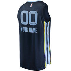 Memphis Grizzlies Fast Break Custom Replica Jersey Navy Icon Edition - Fanatics