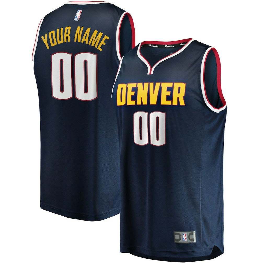 Denver Nuggets Youth Fast Break Custom Replica Jersey Navy Icon Edition - Fanatics
