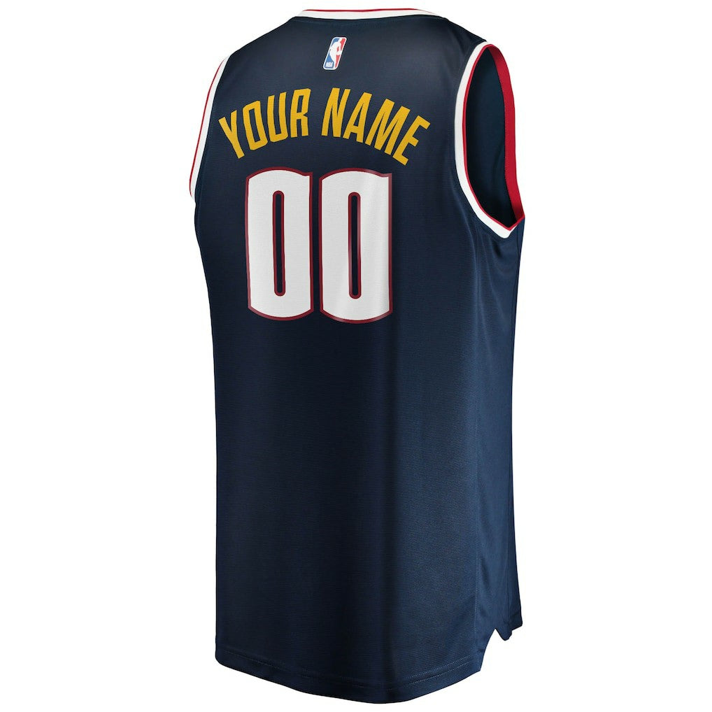 Denver Nuggets Youth Fast Break Custom Replica Jersey Navy Icon Edition - Fanatics