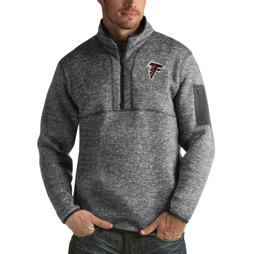 Atlanta Falcons Antigua Fortune Big & Tall Quarter-Zip Pullover Jacket - Charcoal Pullover
