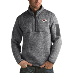 Kansas City Chiefs Antigua Fortune Big & Tall Quarter-Zip Pullover Jacket - Charcoal Pullover