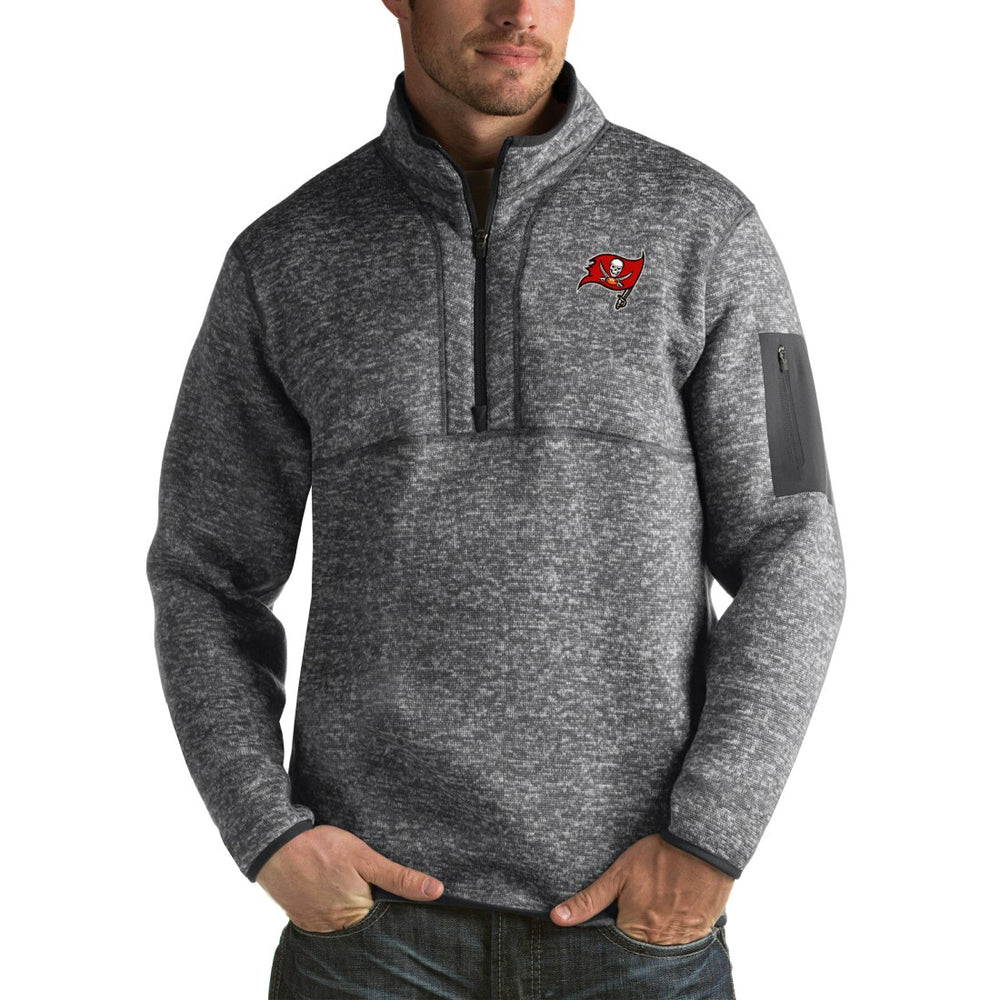 Tampa Bay Buccaneers Antigua Fortune Big & Tall Quarter-Zip Pullover Jacket - Charcoal Pullover