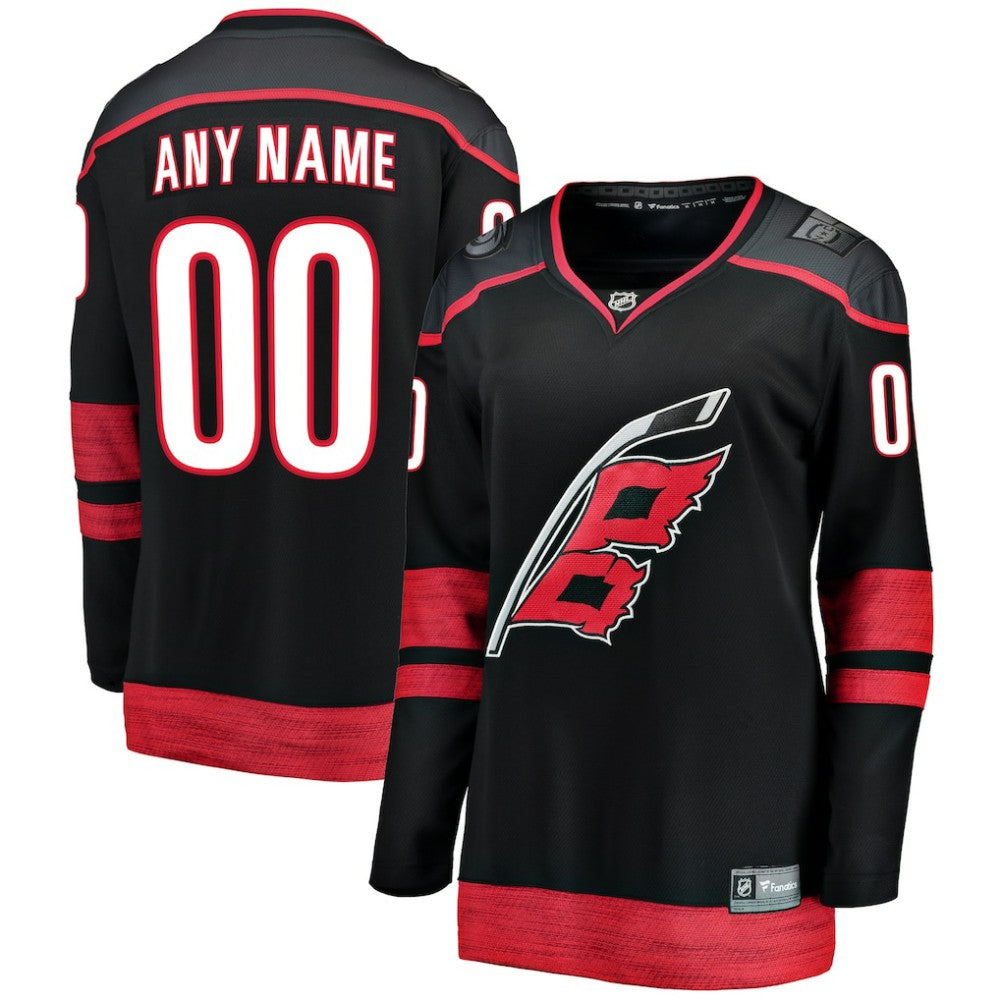Carolina Hurricanes Fanatics Women's Home Breakaway Custom Jersey - Black | US 3239508