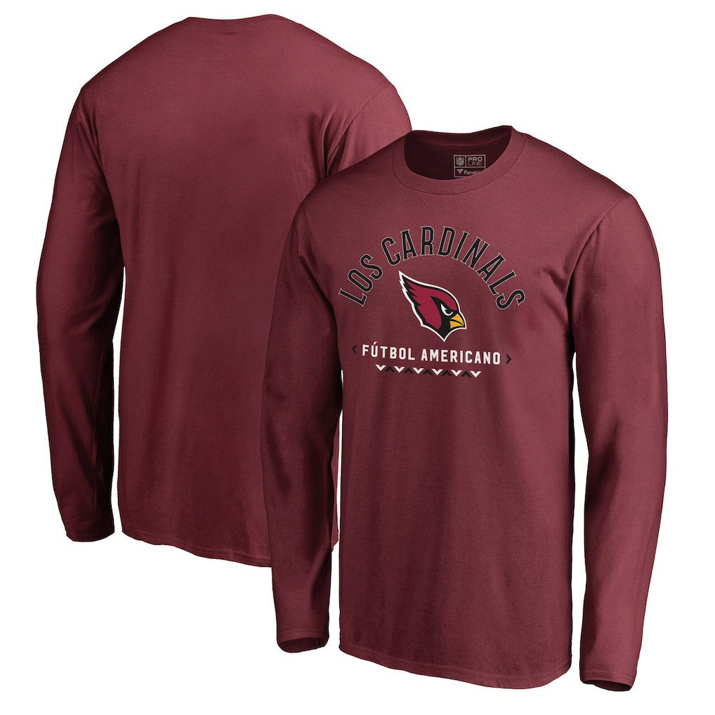 Arizona Cardinals Futbol Americano Long Sleeve T-Shirt - Cardinal T-shirts
