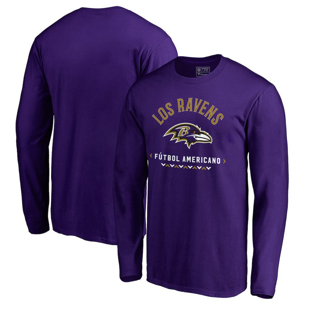 Baltimore Ravens Futbol Americano Long Sleeve T-Shirt - Purple T-shirts