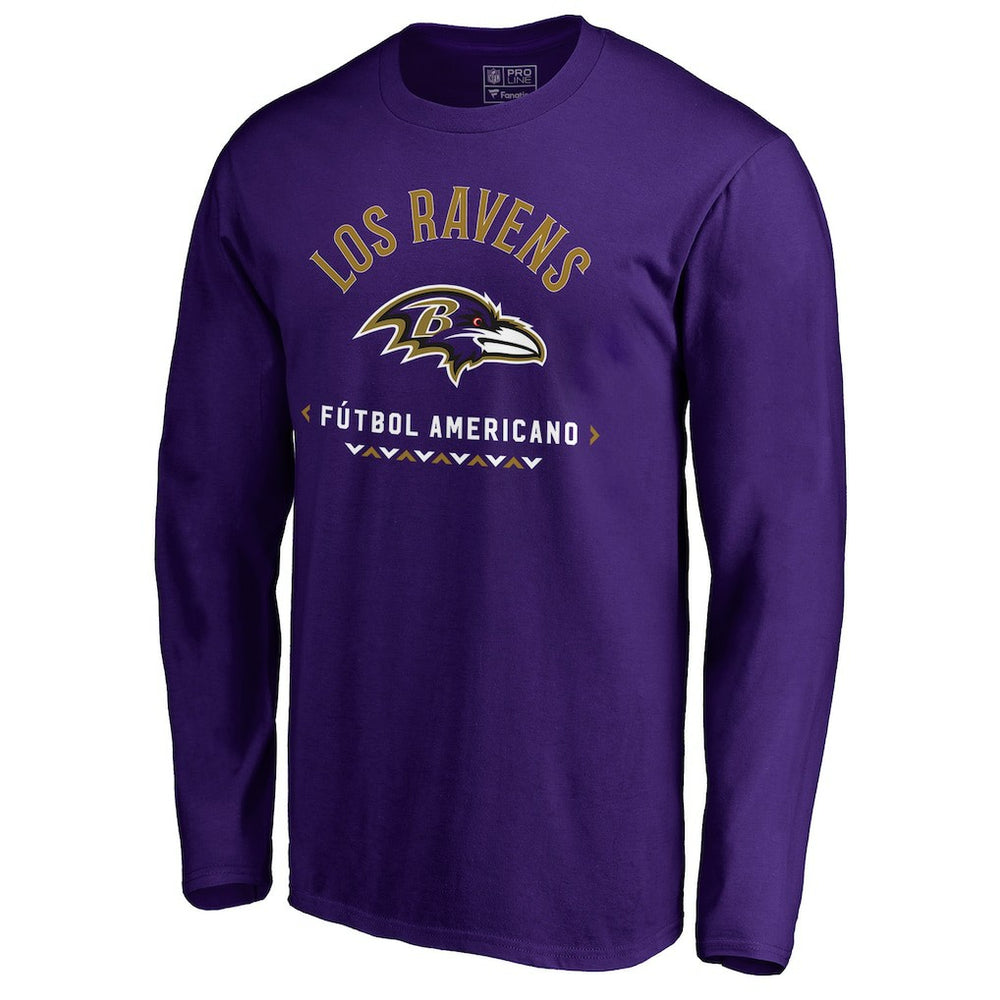 Baltimore Ravens Futbol Americano Long Sleeve T-Shirt - Purple T-shirts