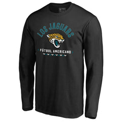 Jacksonville Jaguars Futbol Americano Long Sleeve T-Shirt - Black T-shirts