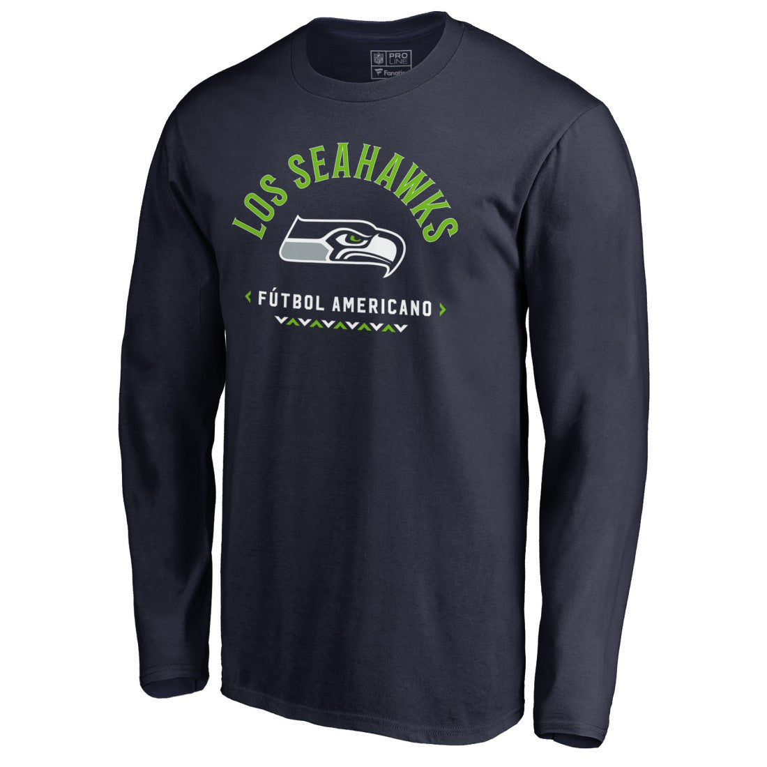 Seattle Seahawks Futbol Americano Long Sleeve T-Shirt - College Navy T-shirts