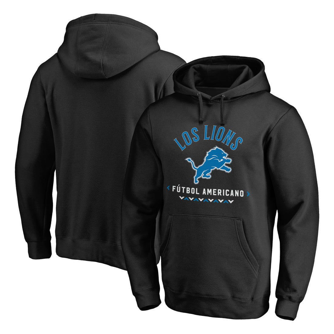 Detroit Lions Futbol Americano Pullover Hoodie - Black Hoodies