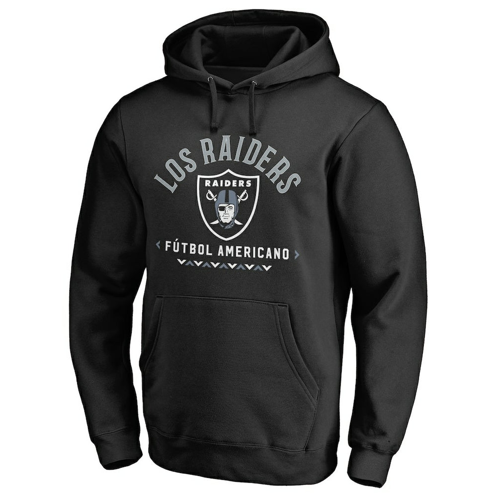 Las Vegas Raiders Futbol Americano Pullover Hoodie - Black Hoodies