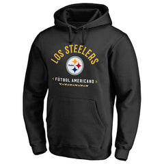 Pittsburgh Steelers Futbol Americano Pullover Hoodie - Black Hoodies