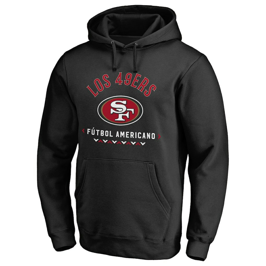 San Francisco 49ers Futbol Americano Pullover Hoodie - Black Hoodies