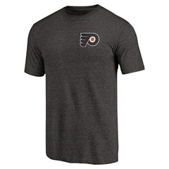 Philadelphia Flyers Primary Logo Left Chest Distressed Tri-Blend T-Shirt - Black | US 3254350