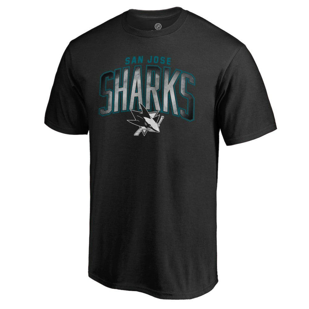 San Jose Sharks Arch Smoke T-Shirt - Black | US 3255504