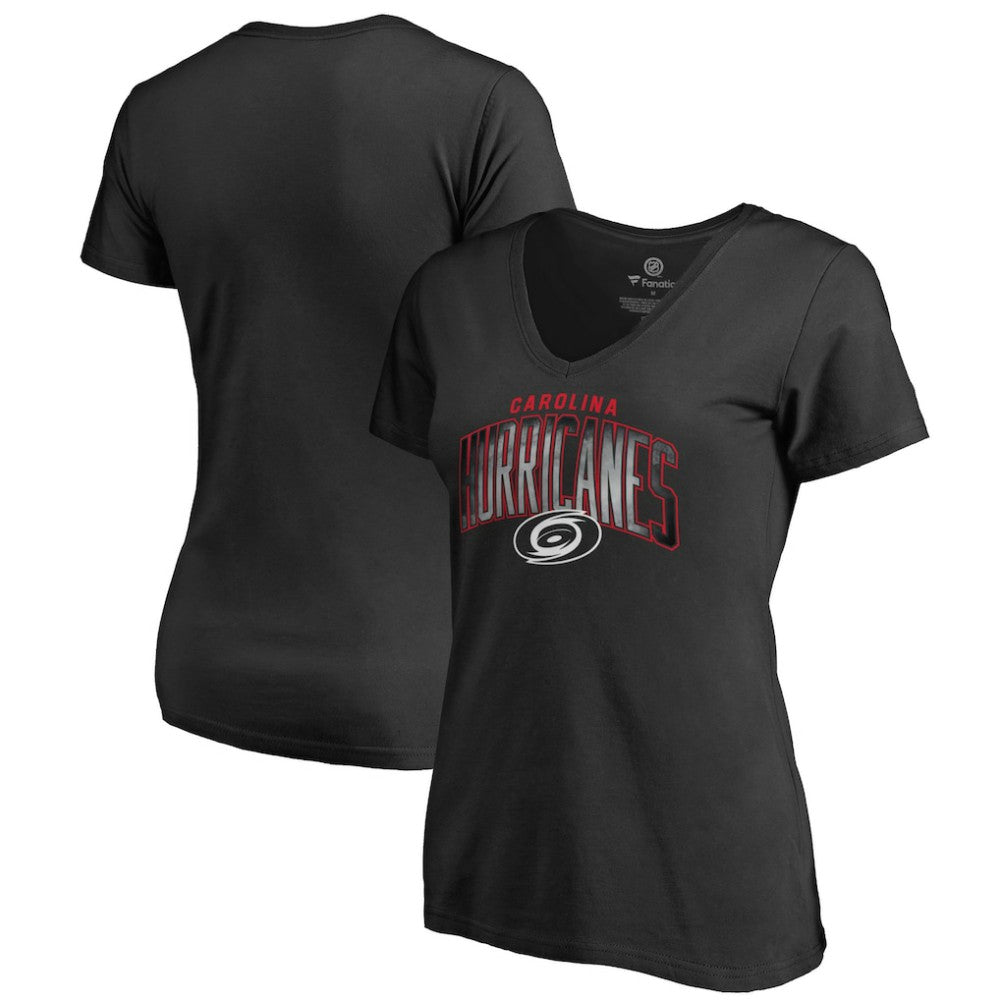 Carolina Hurricanes Women's Arch Smoke V-Neck T-Shirt - Black | US 3255548
