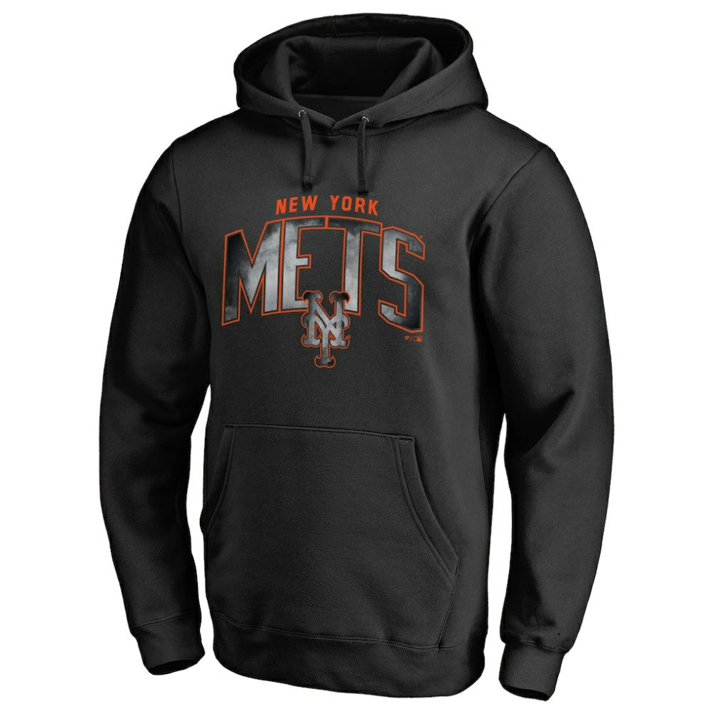 New York Mets Arch Smoke Pullover Hoodie - Black Hoodies