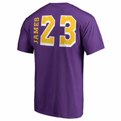 LeBron James Los Angeles Lakers Sidesweep Name & Number T-Shirt Purple