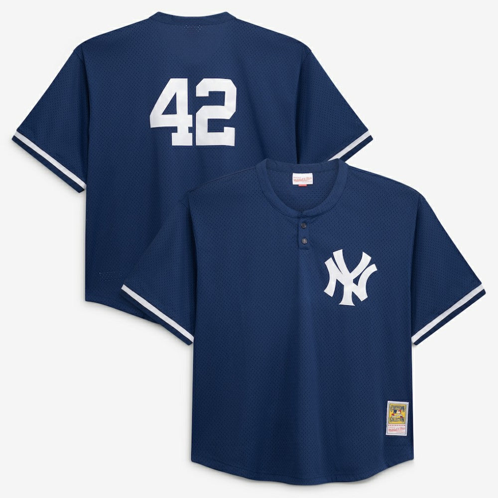Mariano Rivera New York Yankees Mitchell & Ness Cooperstown Collection Big & Tall Mesh Batting Practice Jersey - Navy Jerseys