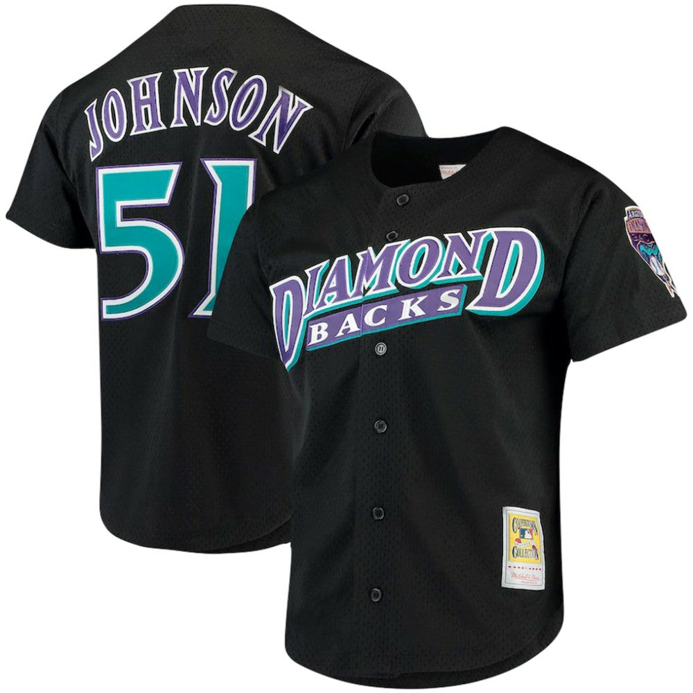 Randy Johnson Arizona Diamondbacks Mitchell & Ness Big & Tall Cooperstown Mesh Batting Practice Jersey - Black Jerseys