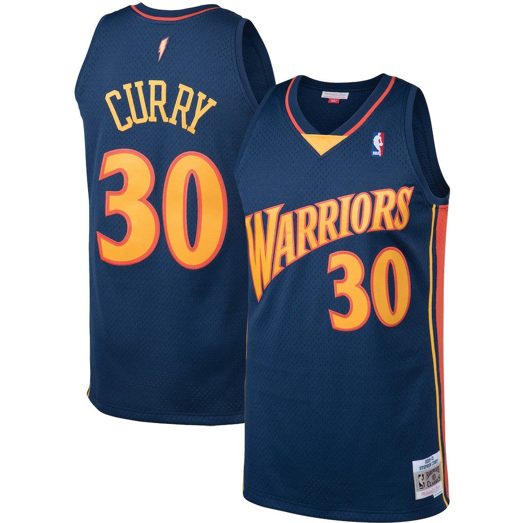 Stephen Curry Golden State Warriors 2009/10 Big & Tall Hardwood Classics Swingman Jersey Navy - Mitchell & Ness