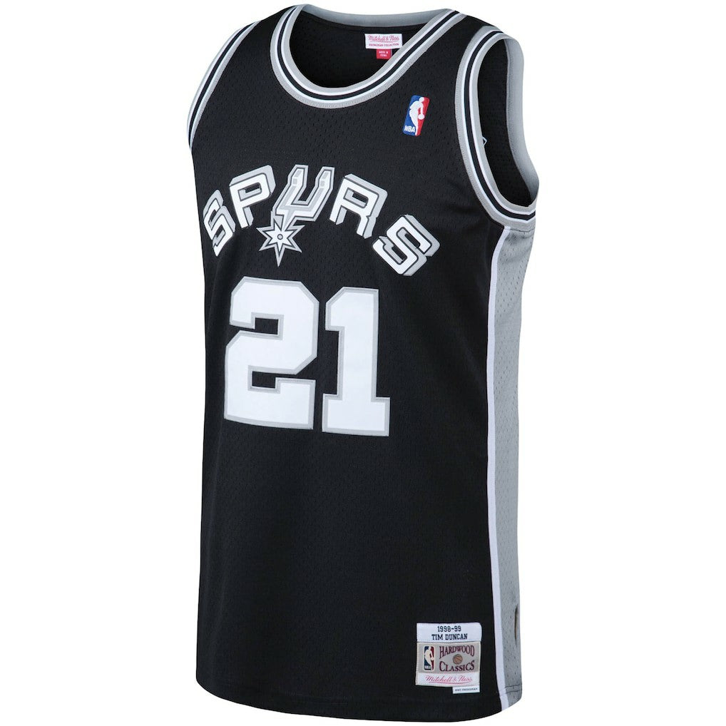 Tim Duncan San Antonio Spurs 1998/99 Big & Tall Hardwood Classics Swingman Jersey Black - Mitchell & Ness