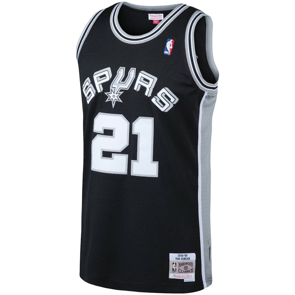 Tim Duncan San Antonio Spurs 1998/99 Big & Tall Hardwood Classics Swingman Jersey Black - Mitchell & Ness