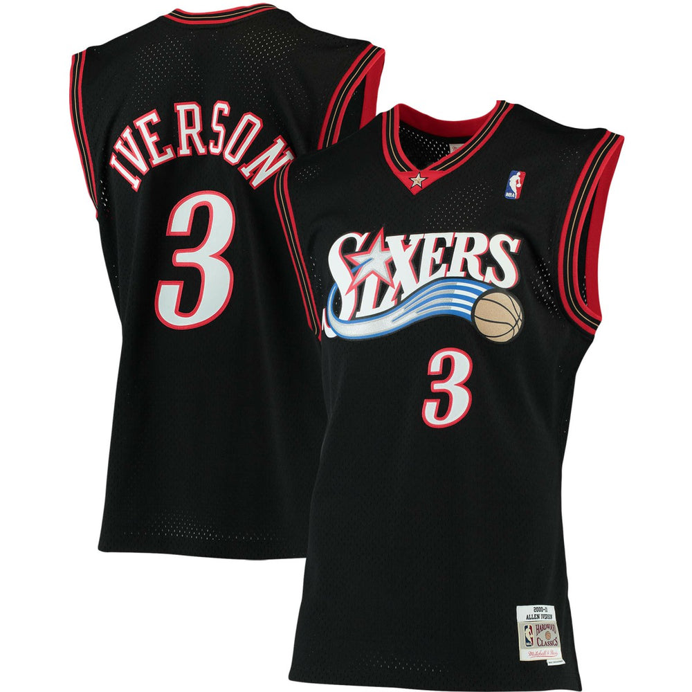 Allen Iverson Philadelphia 76ers 2000/01 Big & Tall Hardwood Classics Swingman Jersey Black - Mitchell & Ness
