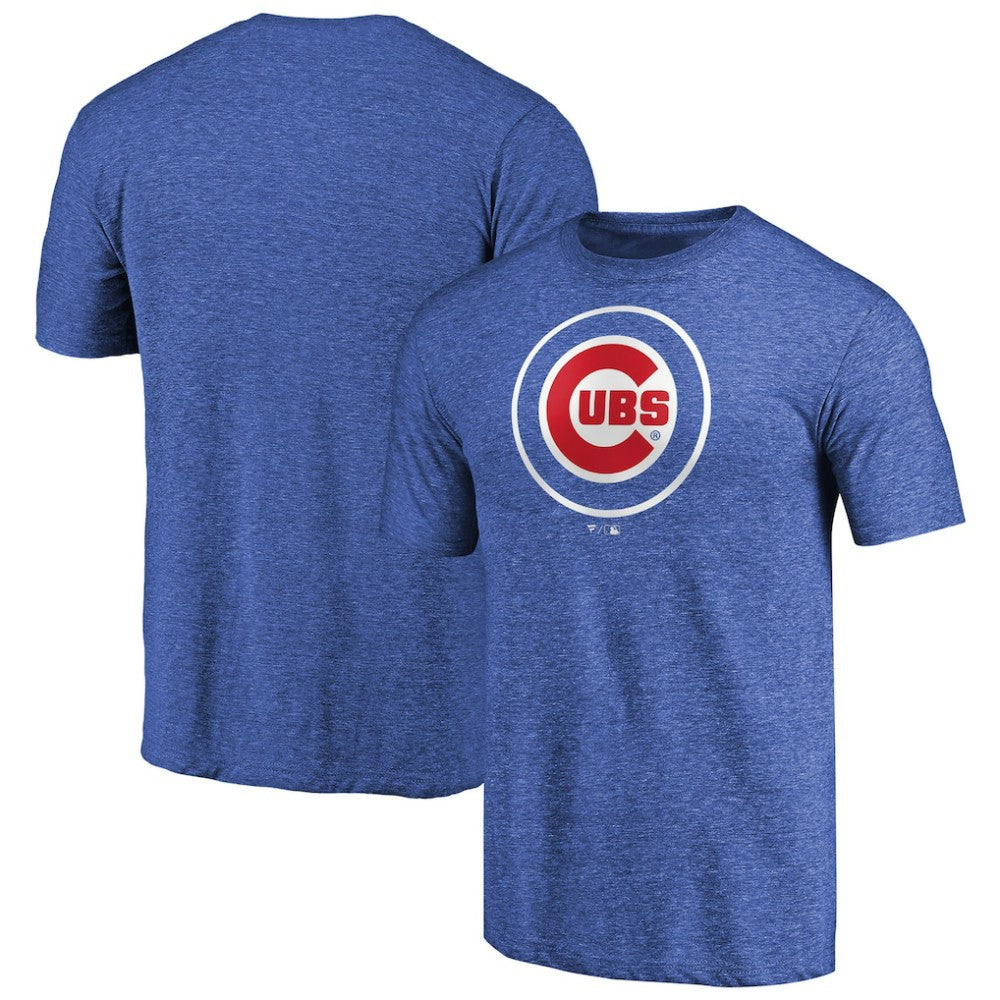 Chicago Cubs Team Wordmark Tri-Blend T-Shirt - Royal T-shirts