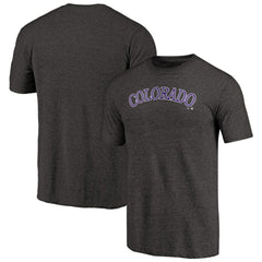 Colorado Rockies Team Wordmark Tri-Blend T-Shirt - Black T-shirts