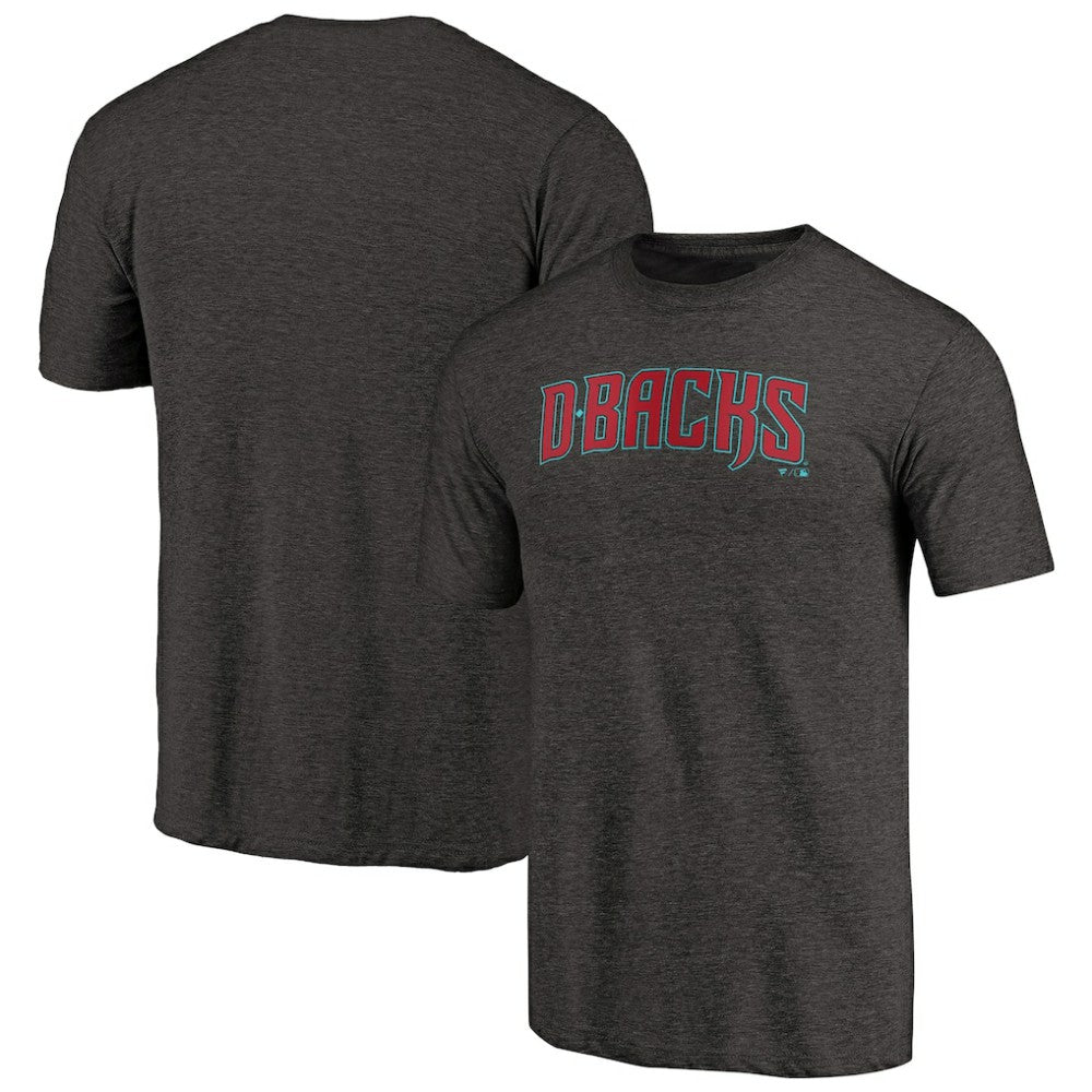 Arizona Diamondbacks Team Wordmark Tri-Blend T-Shirt - Black T-shirts