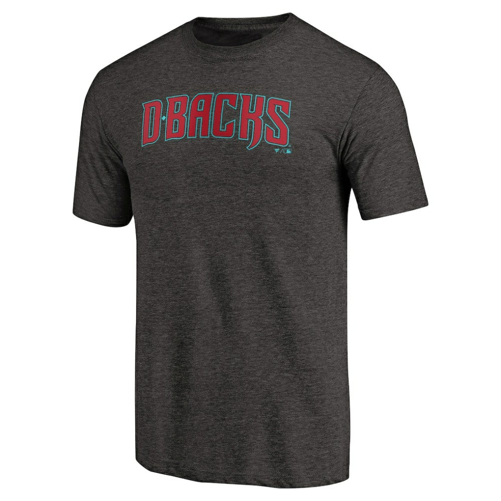 Arizona Diamondbacks Team Wordmark Tri-Blend T-Shirt - Black T-shirts