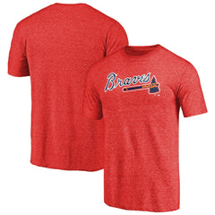Atlanta Braves Team Wordmark Tri-Blend T-Shirt - Red T-shirts