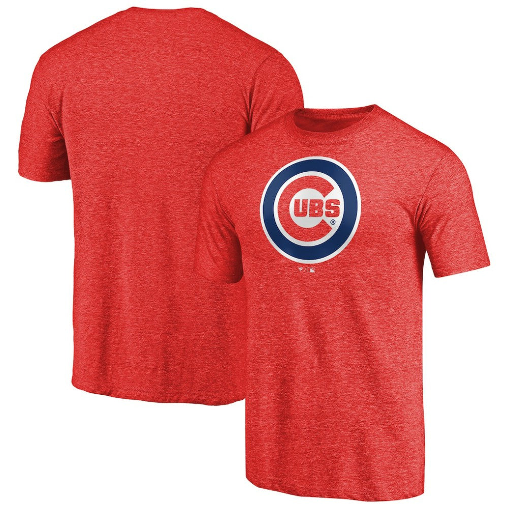 Chicago Cubs Team Wordmark Tri-Blend T-Shirt - Red T-shirts