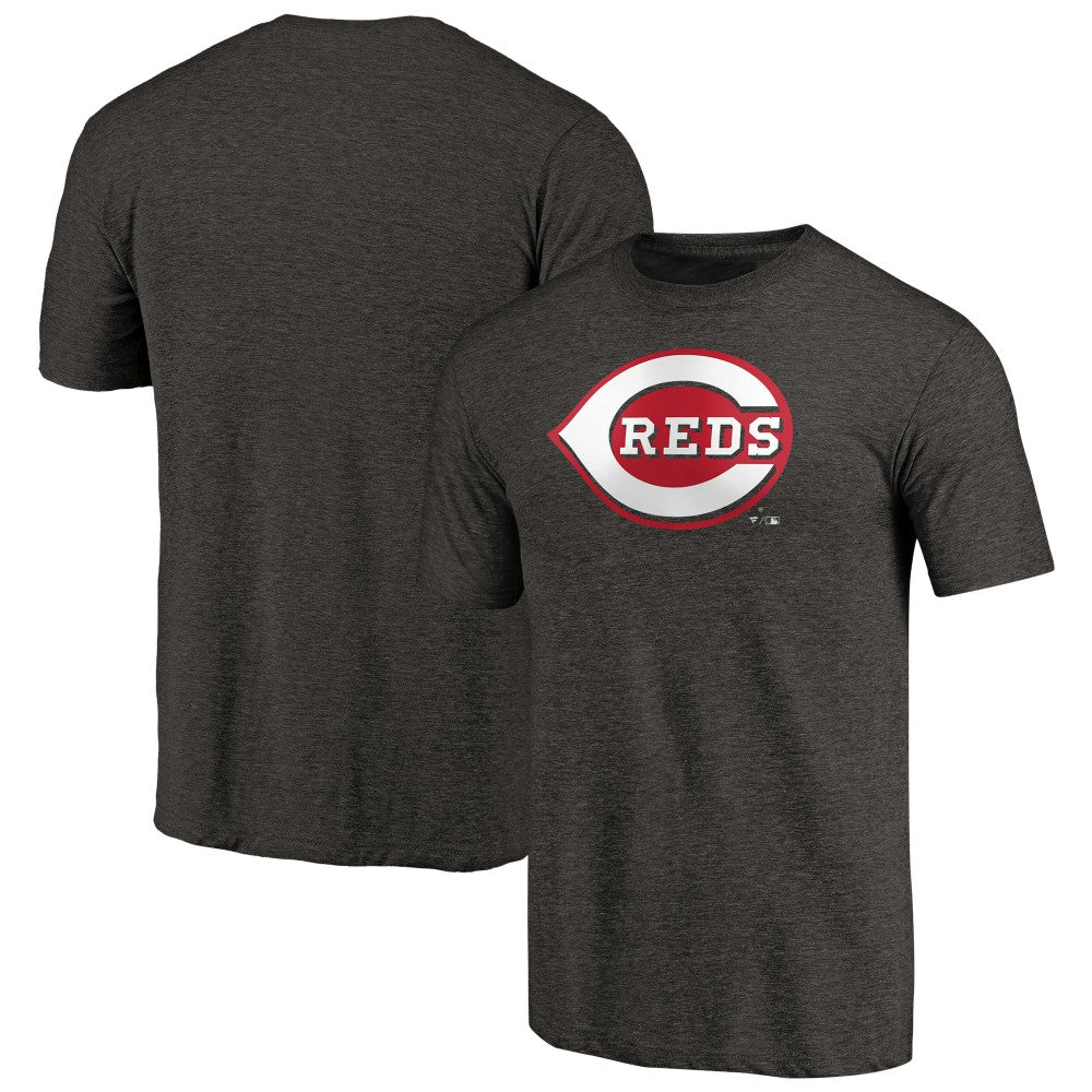 Cincinnati Reds Team Wordmark Tri-Blend T-Shirt - Black T-shirts