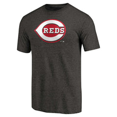 Cincinnati Reds Team Wordmark Tri-Blend T-Shirt - Black T-shirts