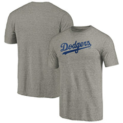 Los Angeles Dodgers Team Wordmark Tri-Blend T-Shirt - Gray T-shirts