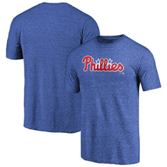 Philadelphia Phillies Team Wordmark Tri-Blend T-Shirt - Royal T-shirts