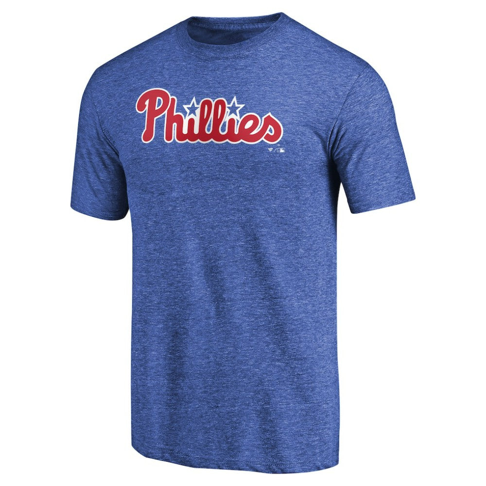 Philadelphia Phillies Team Wordmark Tri-Blend T-Shirt - Royal T-shirts
