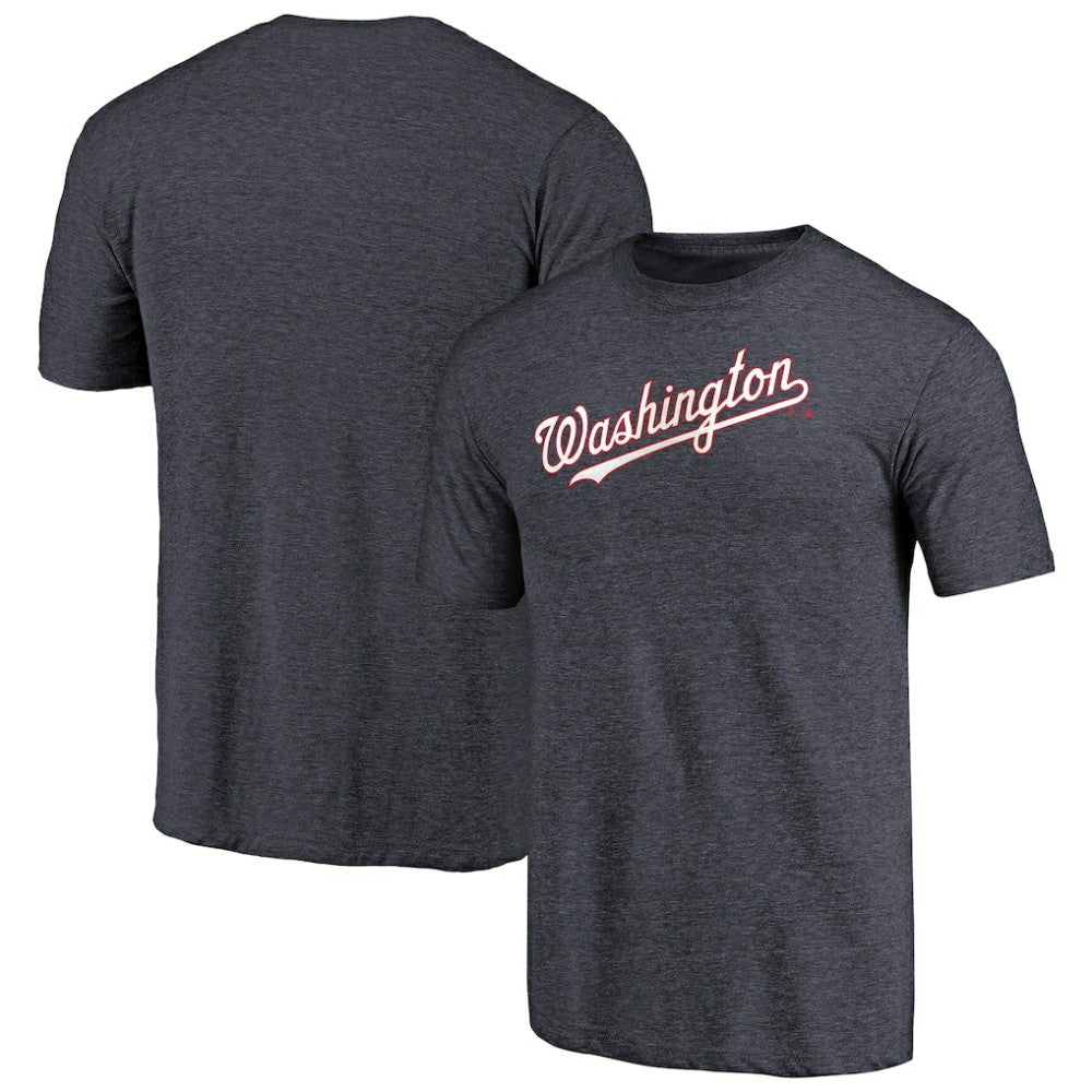 Washington Nationals Team Wordmark Tri-Blend T-Shirt - Navy T-shirts