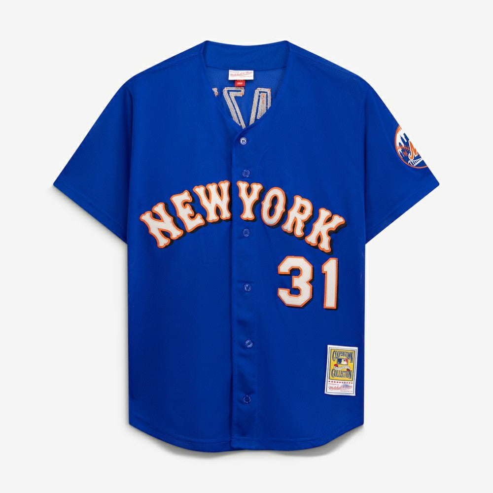 Mike Piazza New York Mets Mitchell & Ness Cooperstown Collection Mesh Batting Practice Button-Up Jersey - Royal Jerseys