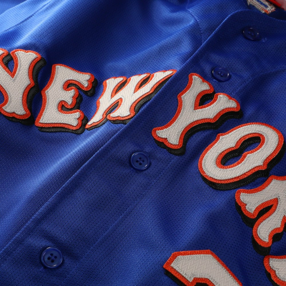 Mike Piazza New York Mets Mitchell & Ness Cooperstown Collection Mesh Batting Practice Button-Up Jersey - Royal Jerseys
