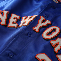 Mike Piazza New York Mets Mitchell & Ness Cooperstown Collection Mesh Batting Practice Button-Up Jersey - Royal Jerseys