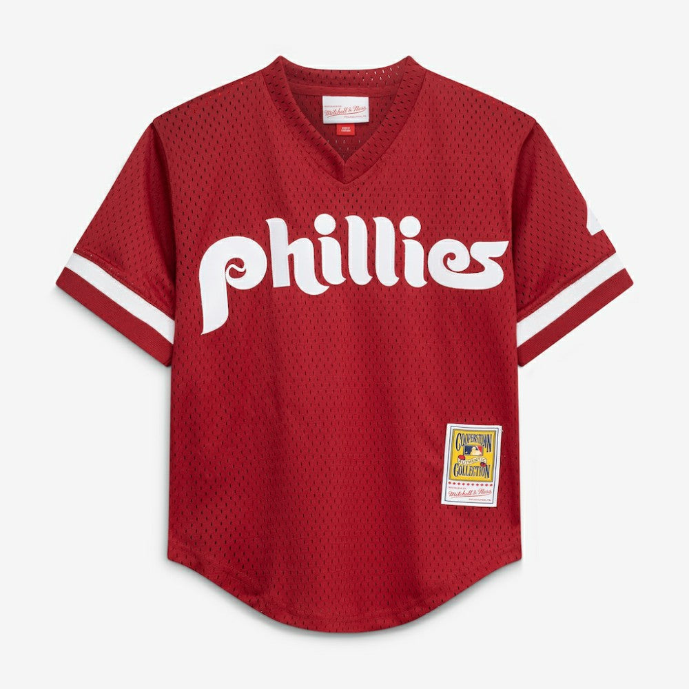 Lenny Dykstra Philadelphia Phillies Mitchell & Ness Youth Cooperstown Collection Mesh Batting Practice Jersey - Burgundy Jerseys
