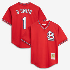 Ozzie Smith St. Louis Cardinals Mitchell & Ness Youth Cooperstown Collection Mesh Batting Practice Jersey - Navy Jerseys