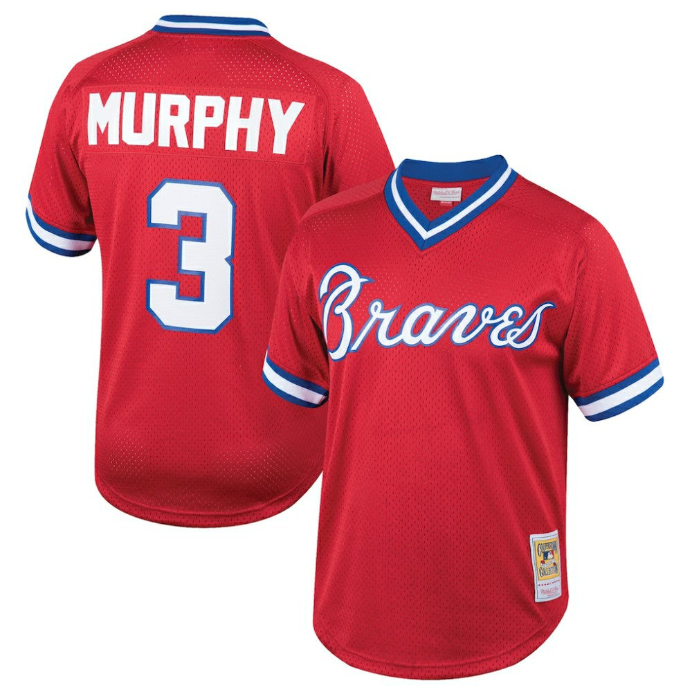 Dale Murphy Atlanta Braves Mitchell & Ness Youth Cooperstown Collection Mesh Batting Practice Jersey - Red Jerseys