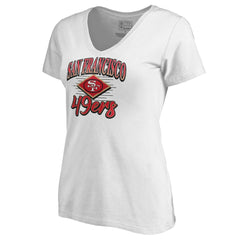 San Francisco 49ers Women's Artifact V-Neck T-Shirt - White T-shirts