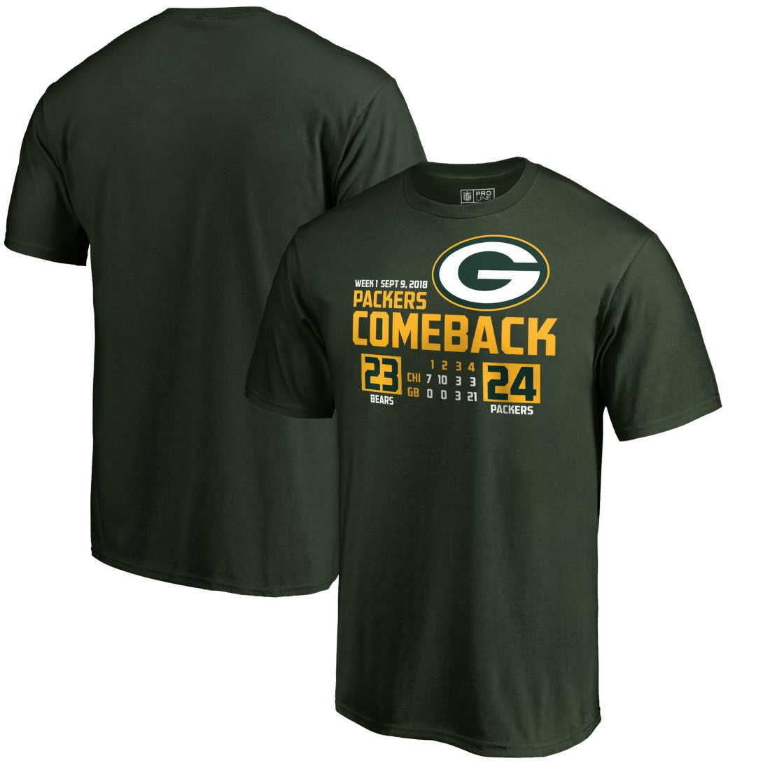 Green Bay Packers The Comeback T-Shirt - Green T-shirts