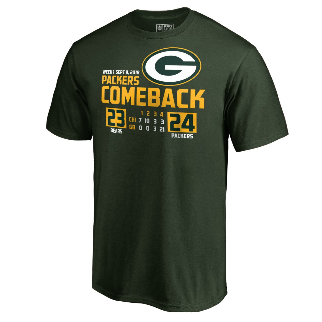 Green Bay Packers The Comeback T-Shirt - Green T-shirts