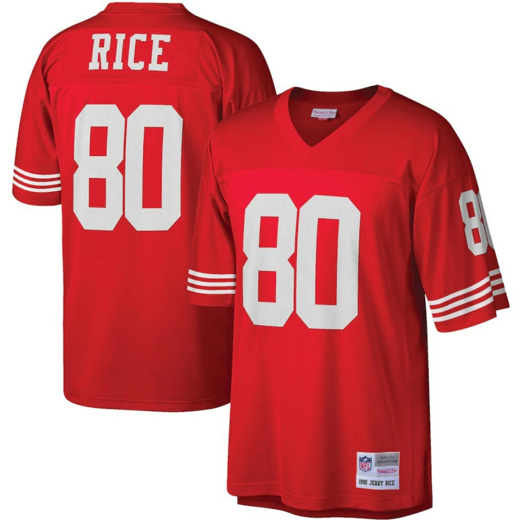 Jerry Rice San Francisco 49ers Big & Tall 1990 Retired Player Replica Jersey - Scarlet Jerseys